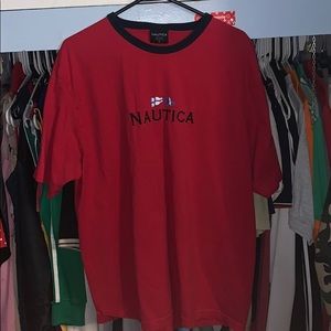 Nautica red vintage spellout tee